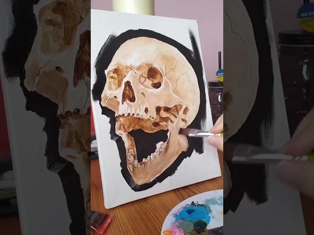 #painting #skullart #acrylicpainting #skull #asmr