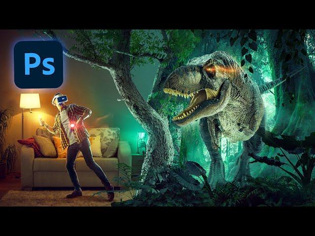 Create Eye-Catching VR Advertising design -  Full Photoshop tutorial - Photo Manipulation