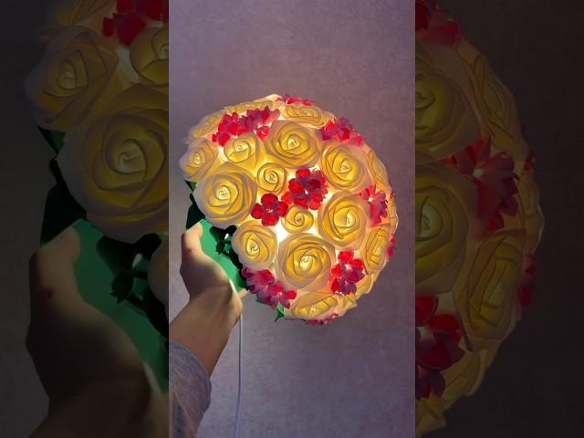 Букет светильник из изолона ручная работа #цветыизизолона #розаизизолона #rose #shortvideo
