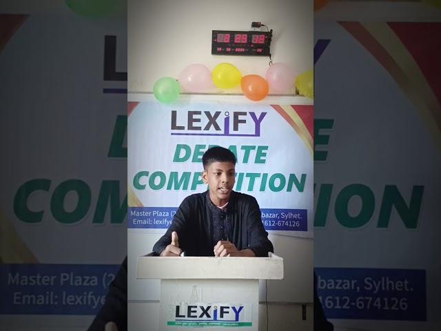 Mahin Ahmed,student of LEXIFY, delivered his speech in the debate competition.#debate #lexify