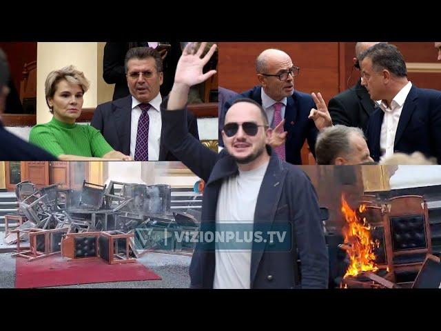 Ervin Salianji nuk është më deputet, opozita i vë zjarrin hyrjes së Kuvendit - Vizion Plus