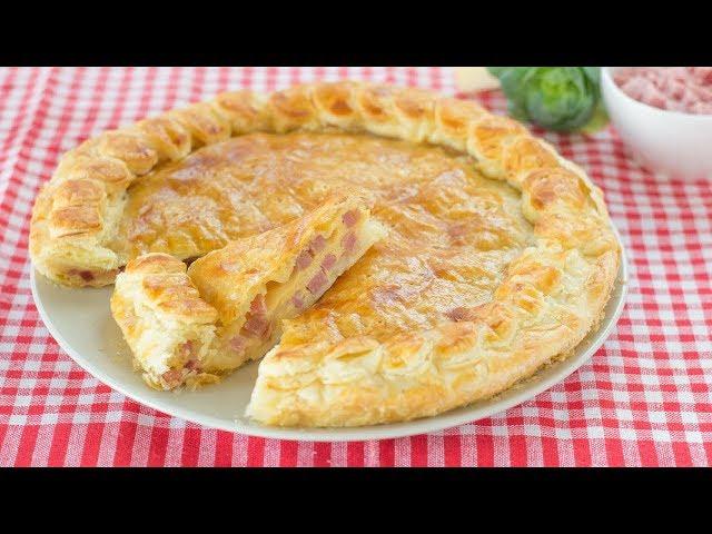 HAM AND CHEESE PUFF PASTRY PIZZA - Easy Recipe - Homemade by Benedetta