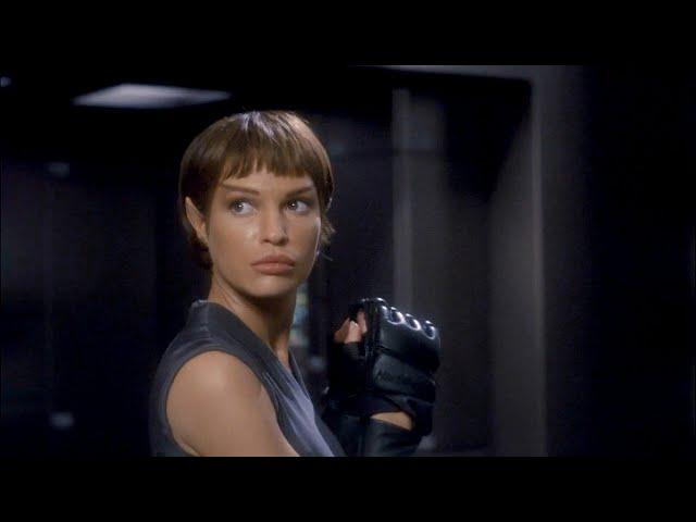 T'pol trains hand to hand combat with MACO