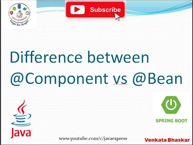 Difference between @Component vs @Bean in Spring Boot | Interview Questions @JavaExpress