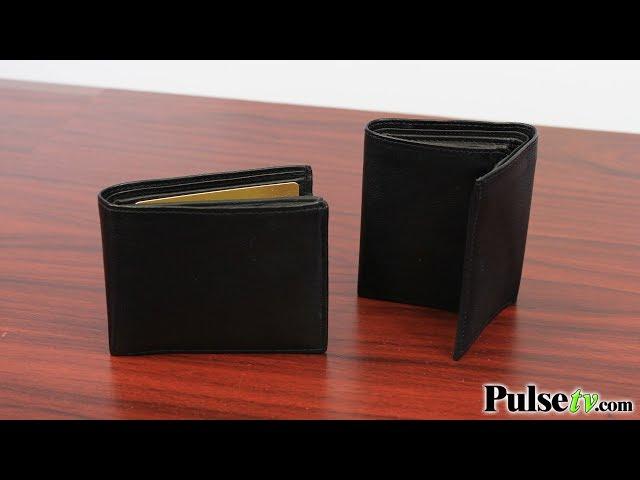 Men's Black Leather Bifold and Trifold Wallets