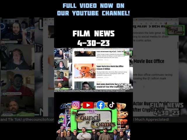 FILM NEWS 4-30-23! FULL VIDEO ON OUR YOUTUBE CHANNEL! #film #filmnews #alanrickman #mariobros