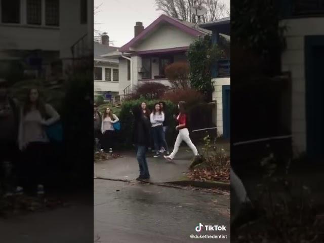 white girl in elmo shirt that think she’s all tough (FIGHT)