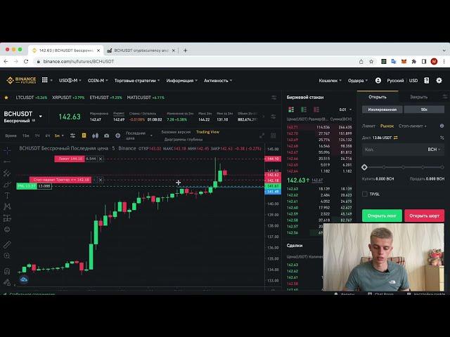 Торговля Фьючерсами на Binance в реальном времени. Как торговать фьючерсами.
