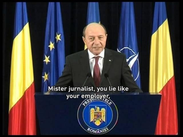 Romanian president Basescu attacks and threat tv station Antena 3