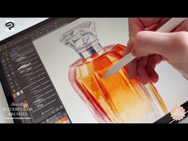 Clip Studio Paint Realistic Watercolor Brushes / Digital Watercolor Brushes CSP