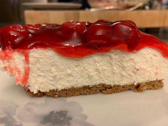 Easy 3 Ingredient No Bake Cherry Cheesecake