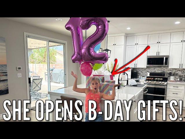 Hallie Opens Birthday Presents for her 12th Birthday! | Mom Gives Her a Very Special Gift