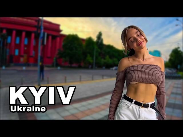 Walking tour of evening Kyiv Ukraine  - Summer 2024