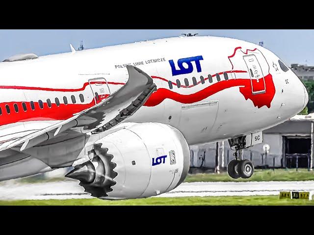 ️ 120 CLOSE UP AIRCRAFT TAKEOFFS & LANDINGS  WARSAW Chopin Airport Plane Spotting POLAND