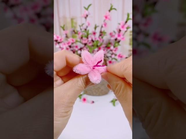 Handmade diy pipe cleaner Sakura flower #diyflowers #craft #diy #flower #handmade #craft #gift