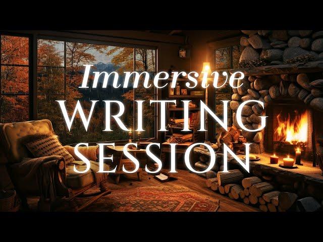 writing in a cozy autumn cabin in the woods  fall ambience & timers