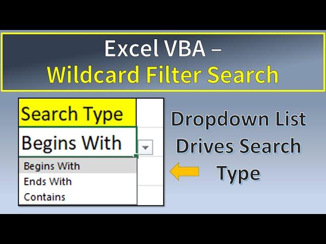 Excel VBA Wildcard Filter Search