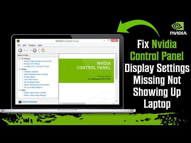 How To Fix Nvidia Control Panel Display Settings Missing Not Showing Up Laptop