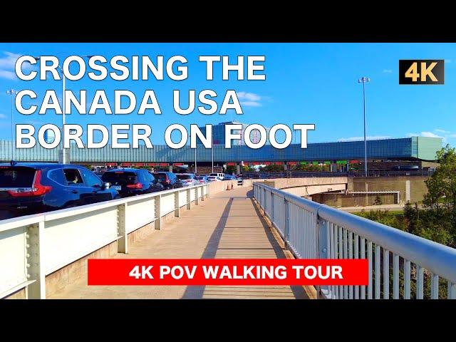 4K Crossing the Canada USA Border by FOOT via the Rainbow Bridge in Niagara Falls