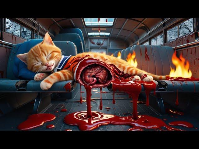 Kitten in bus accident #cat #cute #ai #catlover #catvideos #cutecat #aiimages #aicat