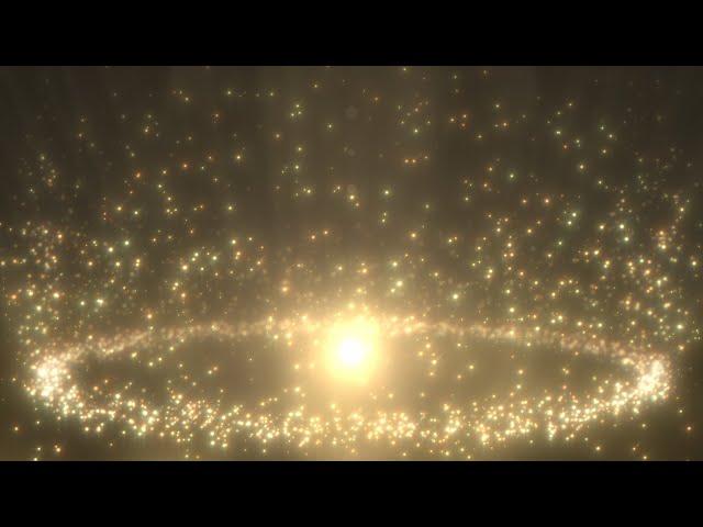 Golden Ring of Magical Particles Rising with Bokeh and Glowing Orb 4K VJ Loop Motion Background