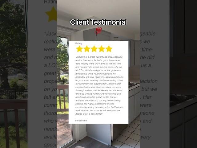 Amazing testimonial from my client in Alexandria, VA! #dmvrealtor #dmvrealestate