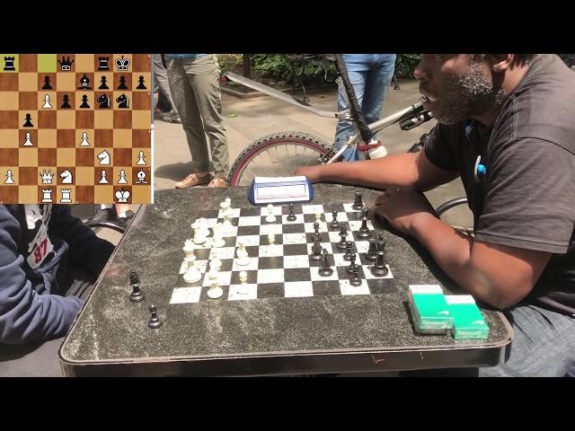 Chess Twins makes an illegal move and loses to the Legendary Cornbread! NYC Chess Hustling