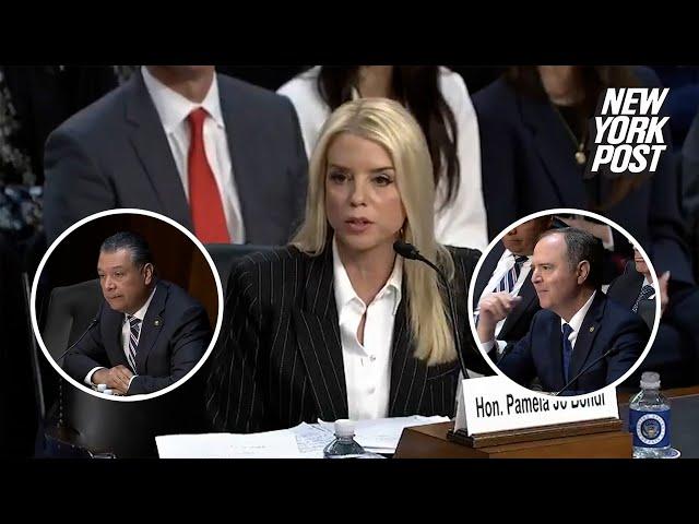 Pam Bondi gets into fiery clash with Democratic senators during confirmation hearing