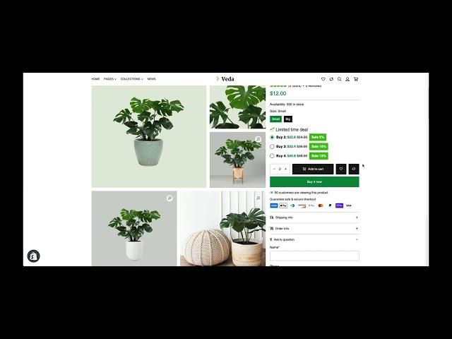 Garden Shopify Product Page Template by Veda Builder