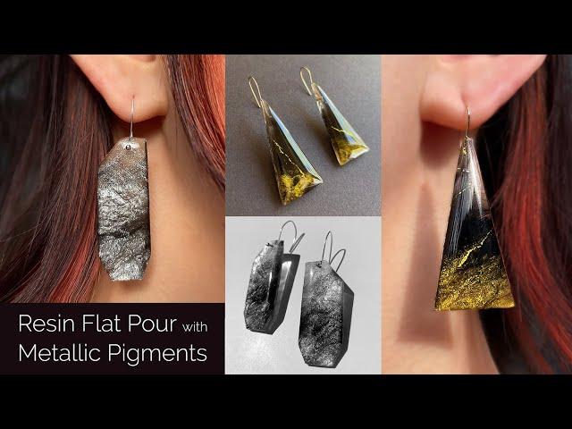 NO MOLD Resin Jewelry with Super Metallic Pigments  #resin #resinjewelry #jewelrymaking #earrings