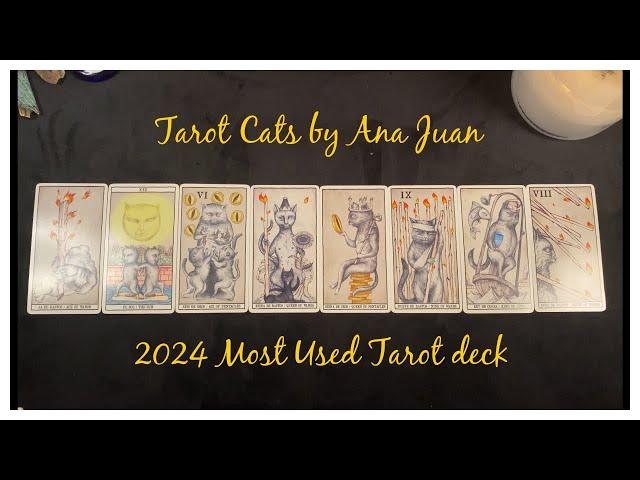 A Closer Look- Tarot Cats by Ana Juan Flipthru & Comparison to Marseille and RWS w/ Sample Reading