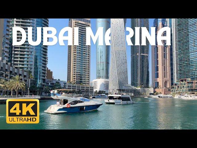 Amazing Dubai Marina December 2024 Walking Tour | Yachts and views