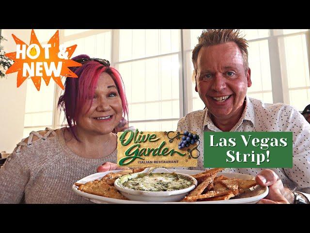 The NEW Olive Garden on the LAS VEGAS STRIP 🫒 Restaurant with a view of The Strip - Review!