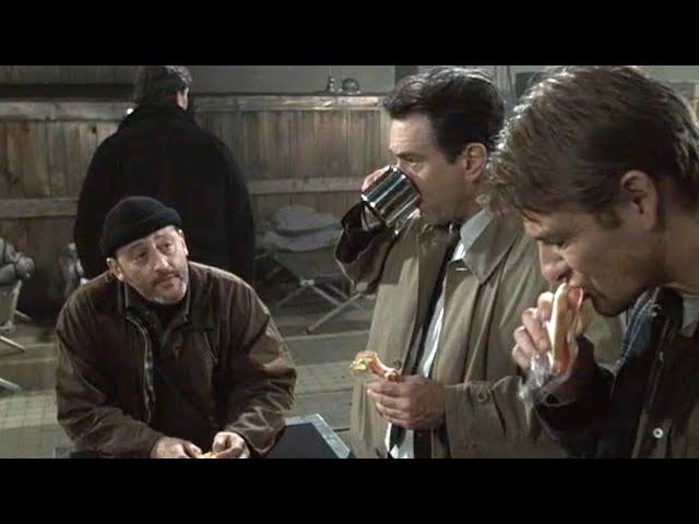 sandwich with coffee️ eating scene in movie RONIN (1998)