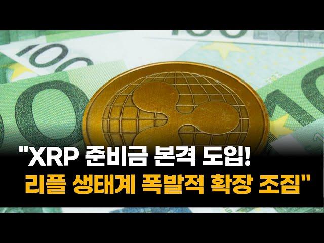 "XRP 준비금 본격 도입! 리플 생태계 폭발적 확장 조짐"