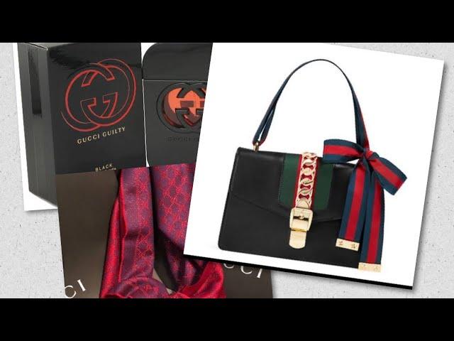 UNBOXING GUCCI BAG MEDIUM SYLVIE, GUCCI TWO TONES SCARVES and GUCCI GUILTY BLACK PERFUME