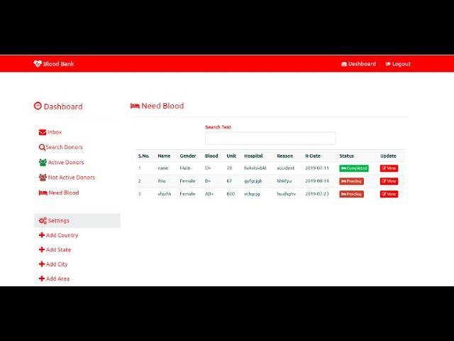 BLOODBANK MANAGING SYSTEM IN PHP WITH SOURCE CODE