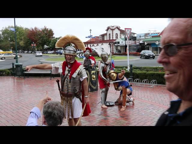 Defeated Thraex asks for mercy! Roman gladiators at Cambridge Autumn Festival Sun 17 April 2016