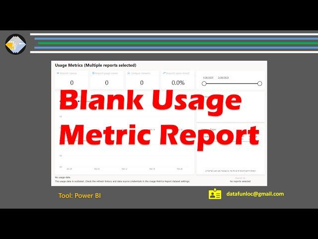 Why Power BI Usage Metric Report is bank?