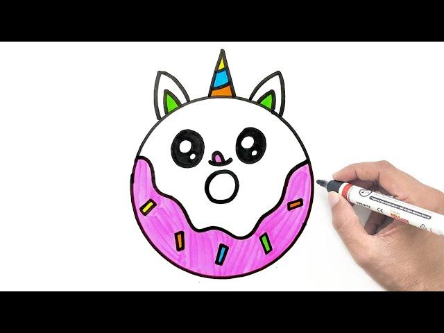 How To Draw A Cute Donut Easy | YoKIdz Drawing | YoKidz