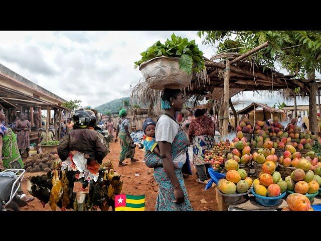 Rural village market day in Agou plateau region the tallest mountain in Togo  west Africa .