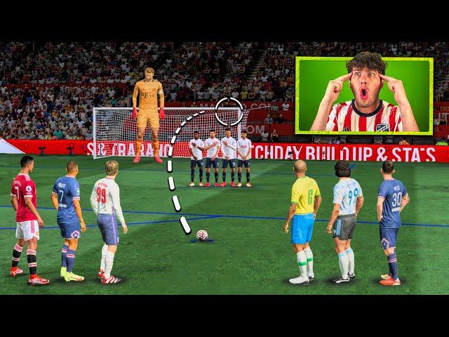 I Attempted 100 Free Kicks vs. A GIANT Goalkeeper!