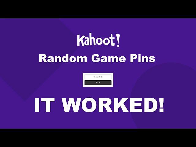 Entering Random Game Pins (Kahoot!)