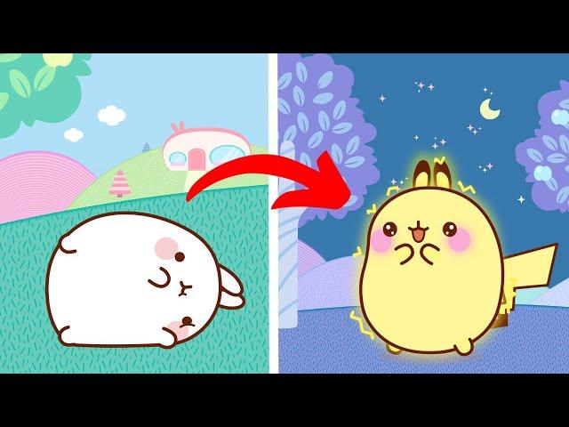 Molang becomes ELECTRO MOLANG  | Funny Compilation For Kids