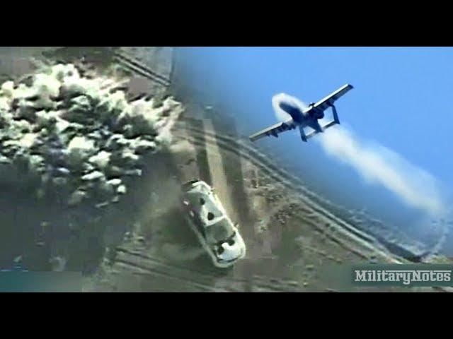 A-10 Warthog 30mm cannon vs Taliban getaway vehicle