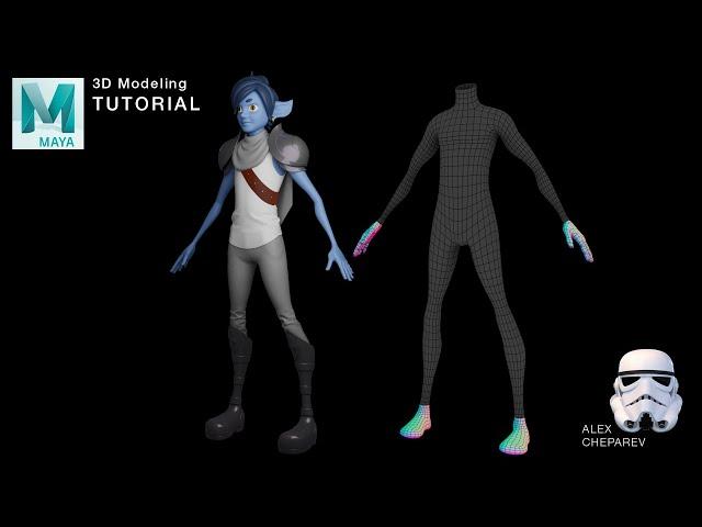 Easy 3D Character Modeling in Maya - Part 2 - Hands & Feet