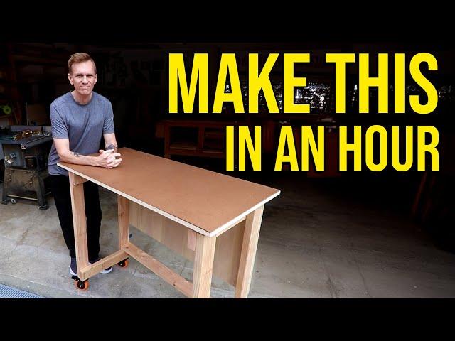 Dead simple, basic mobile standing desk/work table