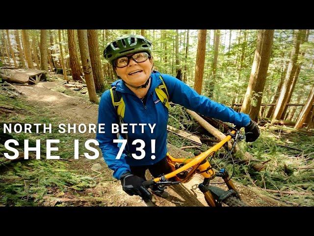 73 Years old Woman Mountain Bikes down Double Blacks trails!