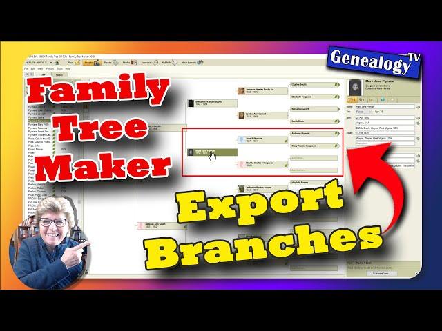 Exporting a Branch of the Family Tree Using Family Tree Maker