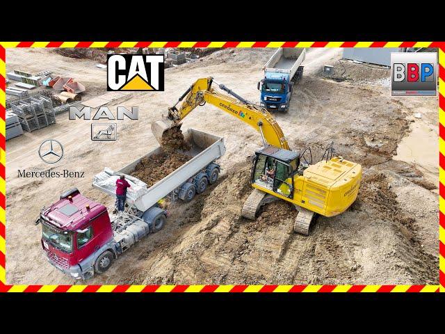 CAT 326 & MAN, Mercedes Sattelkipper, Rottenburg/N., 2024 #2 #caterpillar #mantrucks